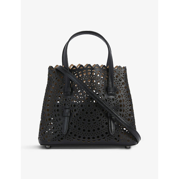  Alaia Mina 20 laser-cut leather tote bag