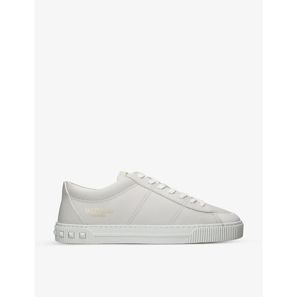  Valentino Garavani City Planet rockstud-embossed leather low-top trainers