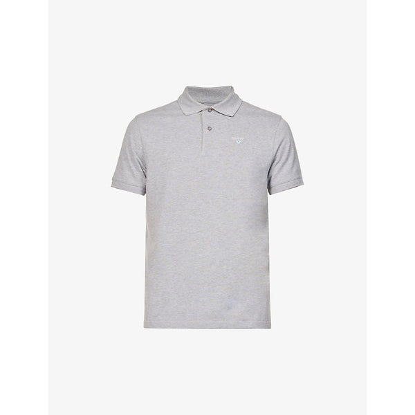 Barbour Brand-embroidered ribbed-trim regular-fit cotton-piqué polo shirt