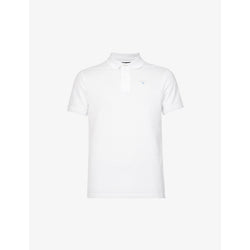  Barbour Brand-embroidered ribbed-trim regular-fit cotton-piqué polo shirt