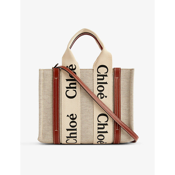 Chloe Woody small linen cross-body bag