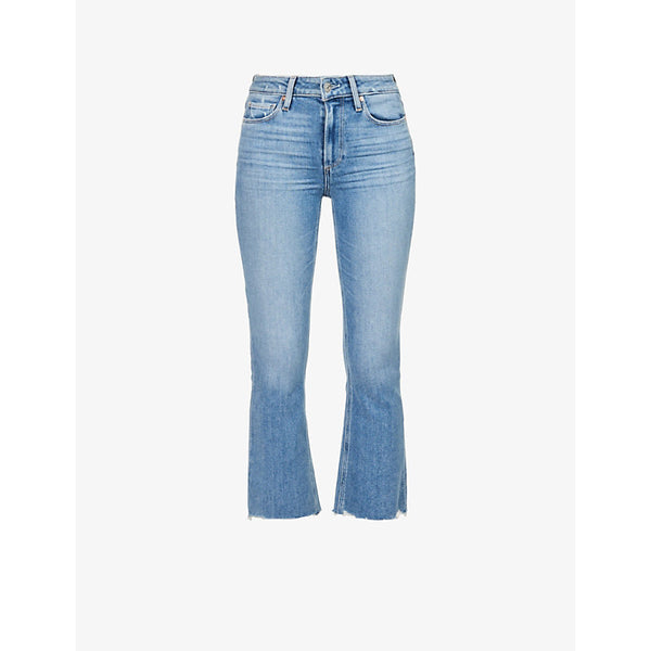  Paige Colette cropped flared high-rise stretch-denim jeans