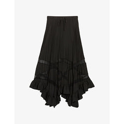  Claudie Pierlot Seloda pleated ruffled woven maxi skirt