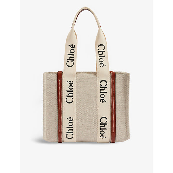 Chloe Woody medium cotton-canvas tote bag