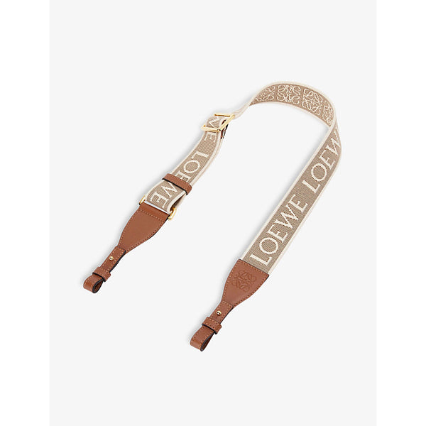  Loewe Anagram loop cotton and leather bag strap