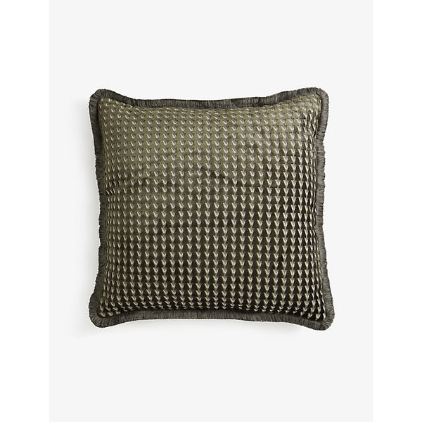 Soho Home Charis large geometric-embroidered woven cushion 65cm x 65cm