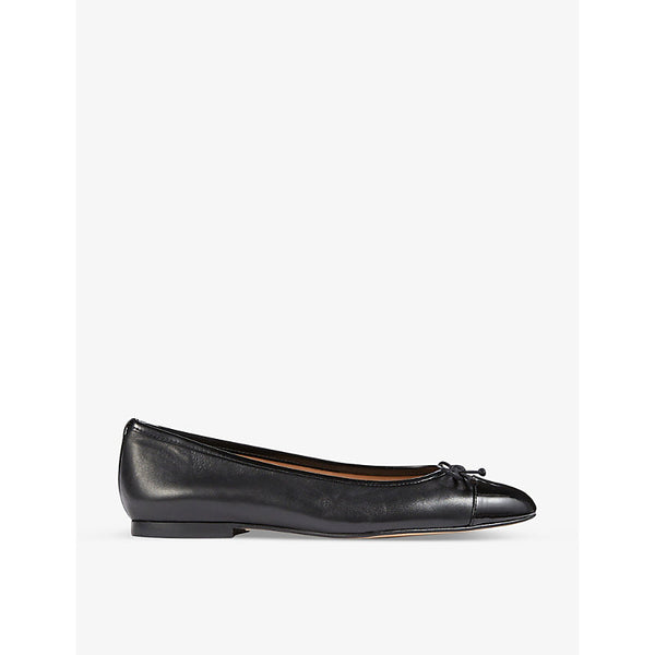 Lk Bennett Kara toe-cap bow-detail leather ballet pumps