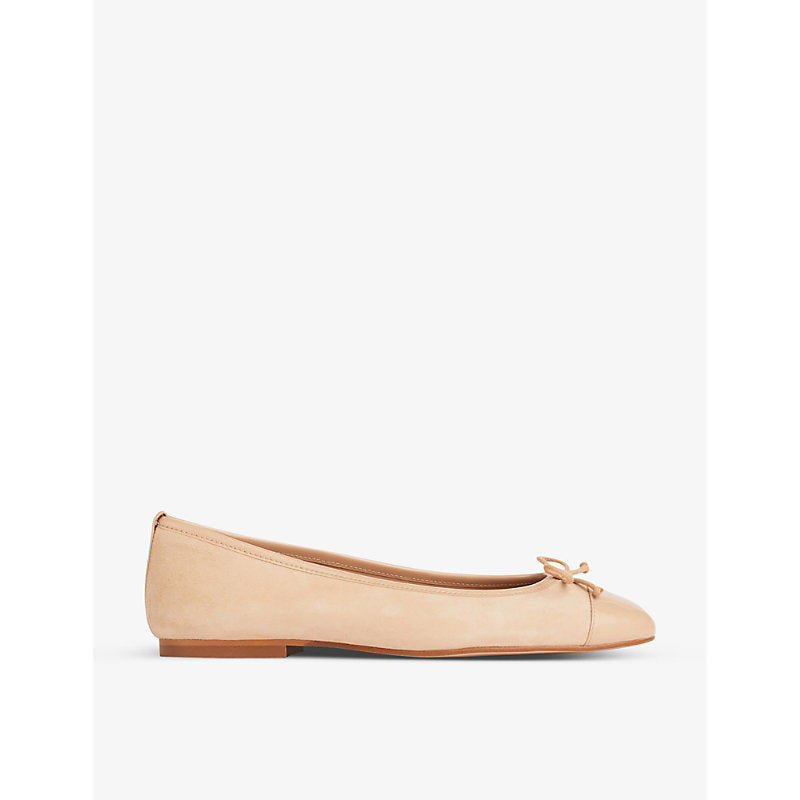 Lk Bennett Kara patent toe suede ballerina flats | Lk Bennett