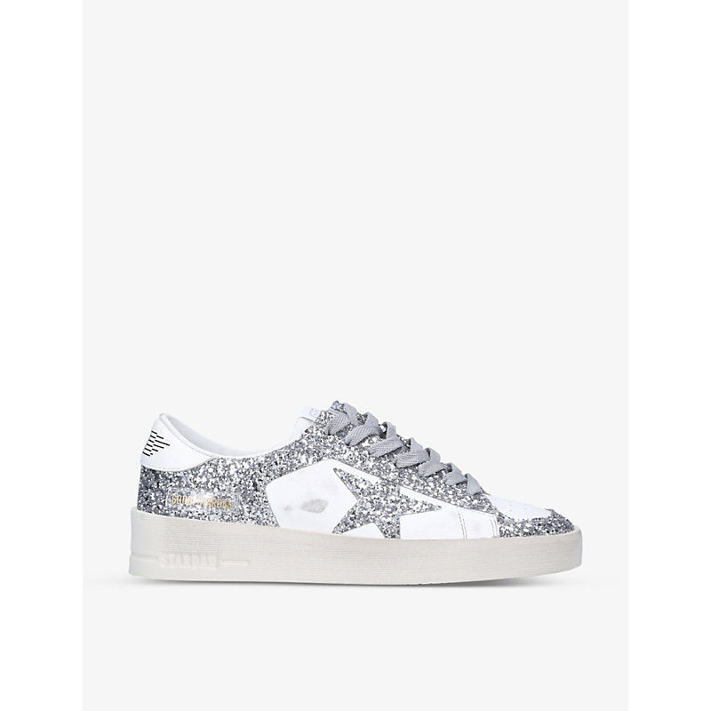  Golden Goose Women's Stardan 80185 glitter and leather low-top trainers