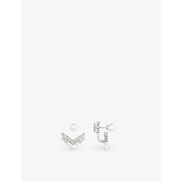 Chaumet Joséphine Aigrette 18ct white-gold, 0.20ct brilliant-cut diamond and 2.85ct Akoya pearl single earring