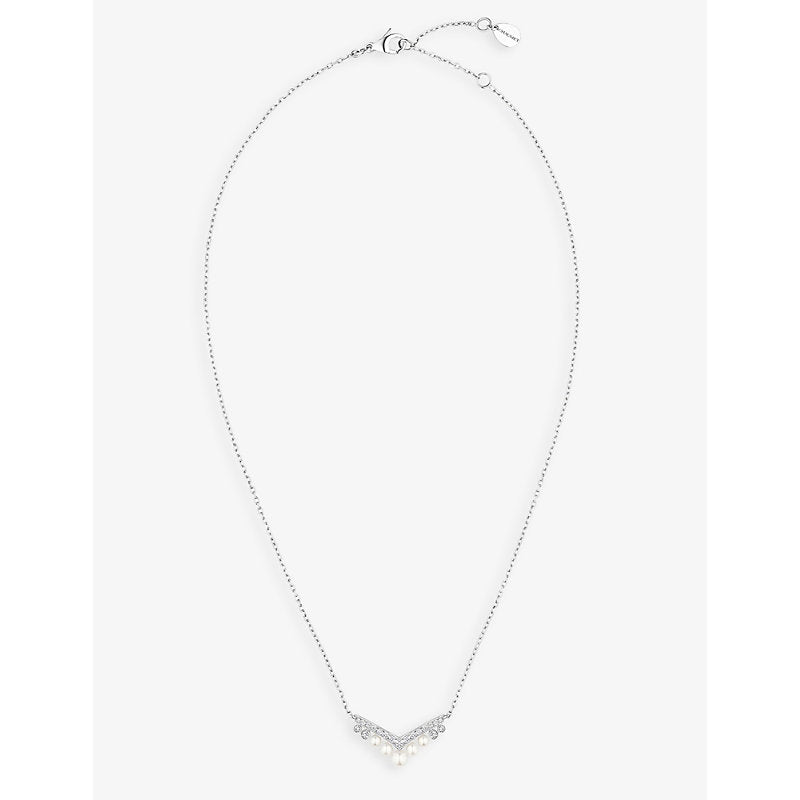 Chaumet Joséphine Aigrette 18ct white-gold, 0.23ct brilliant-cut diamond and 1.35ct Akoya pearl pendant necklace