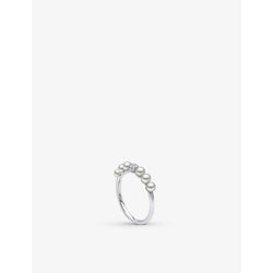 Yoko London Eclipse 18ct white-gold, 0.10ct brilliant-cut diamond and Akoya pearl ring