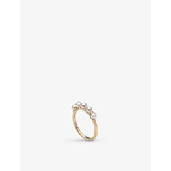 Yoko London Eclipse 18ct yellow-gold, 0.52ct brilliant-cut diamond and Akoya pearl ring