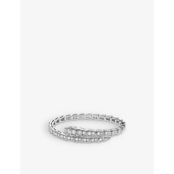 Bvlgari Serpenti Viper 18ct white-gold and 3.28ct brilliant-cut diamond bracelet