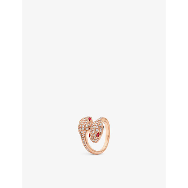 Bvlgari Serpenti Seduttori 18ct rose-gold, 0.56ct brilliant-cut diamond and rubellite ring