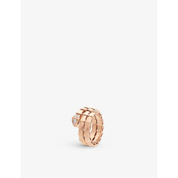 Bvlgari Serpenti Viper 18ct rose-gold and 0.1ct brilliant-cut diamond ring