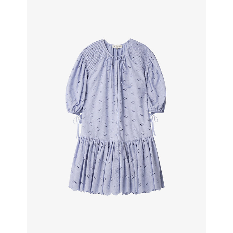 Malina Allegra broderie anglaise cotton mini dress | MALINA