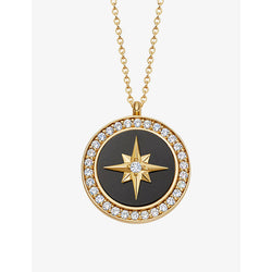  Astley Clarke Polaris large 18ct yellow gold-plated vermeil sterling-silver, sapphire and black onyx locket