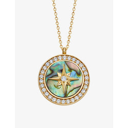  Astley Clarke Polaris large 18ct yellow gold-plated vermeil sterling-silver, sapphire and abalone locket