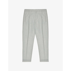  Reiss Brighton pleated slim-fit tapered stretch-woven trousers