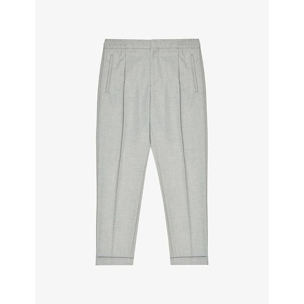  Reiss Brighton pleated slim-fit tapered stretch-woven trousers