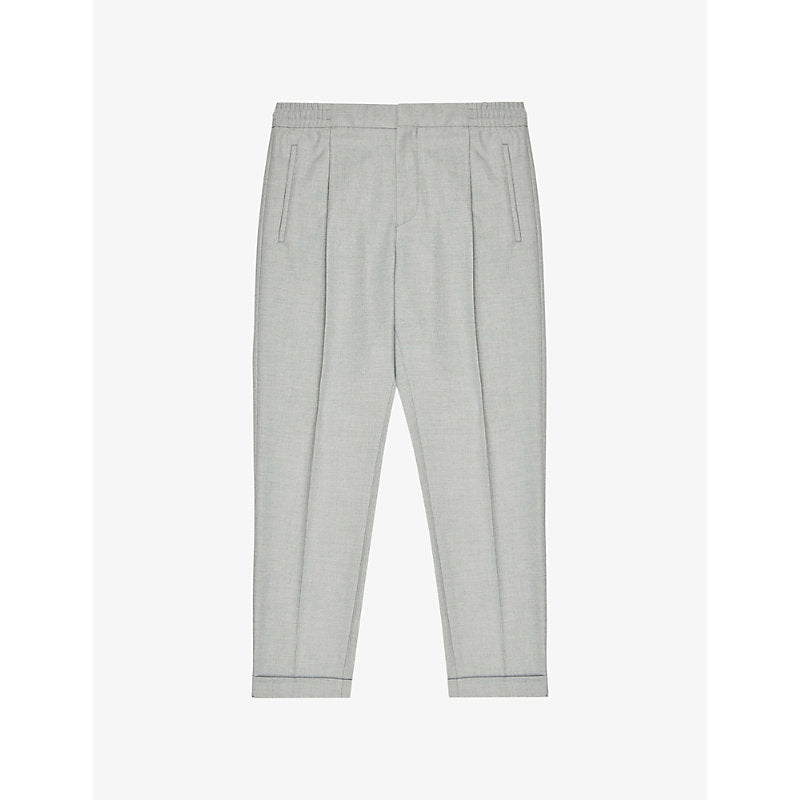  Reiss Brighton pleated slim-fit tapered stretch-woven trousers