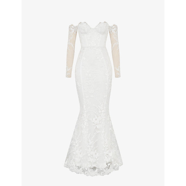 House Of Cb Isabelle floral-lace bridal gown | HOUSE OF CB