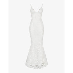  House Of Cb Solene scallop-trim floral-lace bridal gown