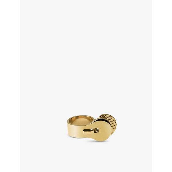 Alessi Trama small gold-tone stainless-steel ring