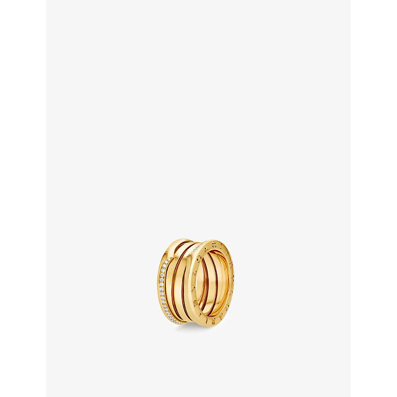 Bvlgari B.zero1 18ct yellow-gold and 0.22ct brilliant-cut diamond ring