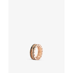 Bvlgari B.zero1 18ct rose-gold and ceramic ring