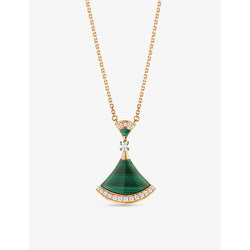 Bvlgari Divas' Dream 18ct rose-gold, 0.28 brilliant-cut diamond and malachite pendant necklace