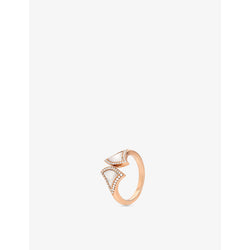 Bvlgari Diva's Dream 18ct rose-gold, mother-of-pearl and 0.17ct brilliant-cut diamond ring