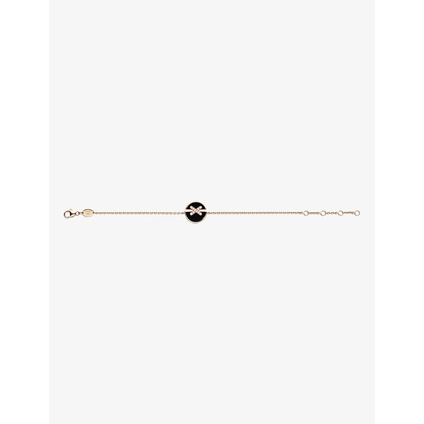 Chaumet Jeux de Liens Harmony 18ct rose-gold, 0.06ct diamond and onyx bracelet