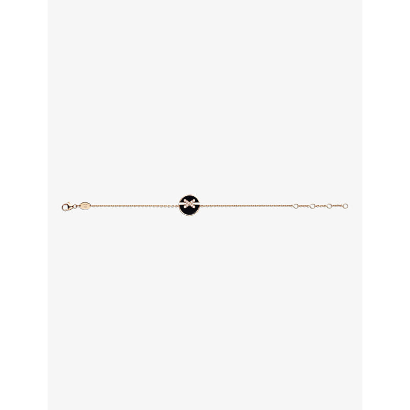 Chaumet Jeux de Liens Harmony 18ct rose-gold, 0.06ct diamond and onyx bracelet