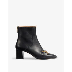 Lk Bennett Nadina snaffle-detail block-heel leather ankle boots