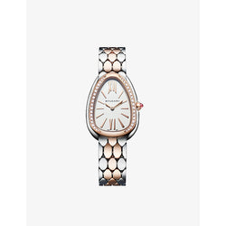 Bvlgari Serpenti Seduttori 18ct rose-gold and stainless-steel quartz watch