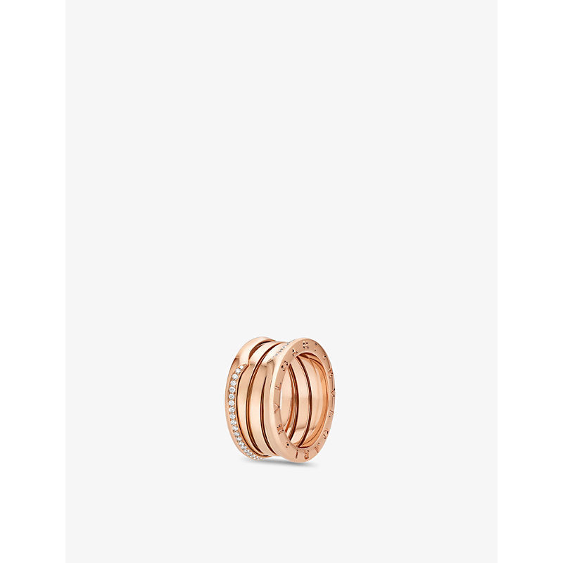 Bvlgari B.zero1 18ct rose gold and 0.18ct round brilliant-cut diamond ring