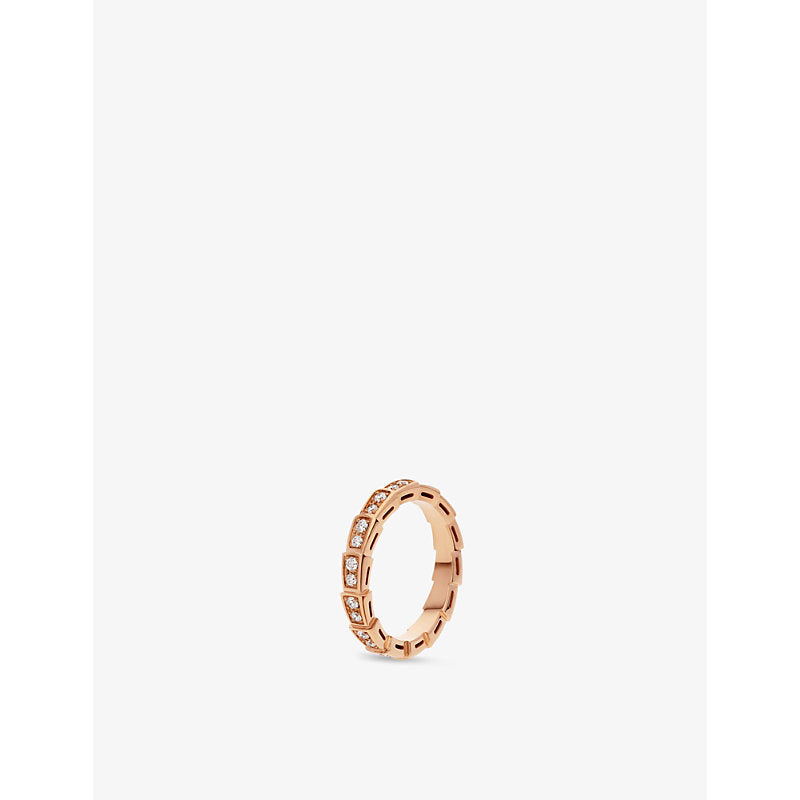 Bvlgari Serpenti Viper 18ct rose-gold and 0.45ct brilliant-cut diamond ring