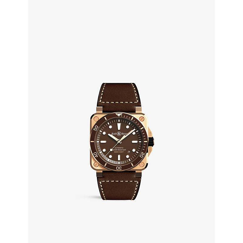 Bell & Ross BR 03-92 Diver satin-polished bronze and leather automatic watch