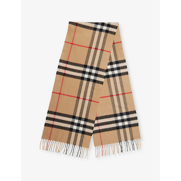 Burberry Giant Check fringed cashmere scarf