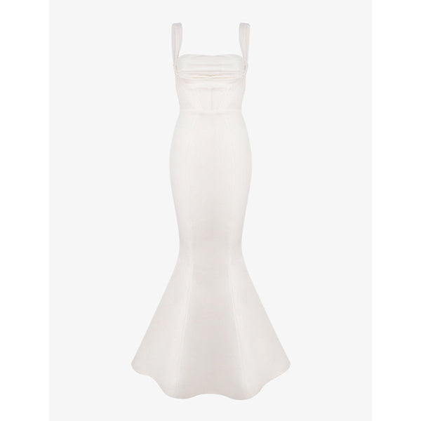 House Of Cb Francoise corseted-bodice satin bridal gown | HOUSE OF CB