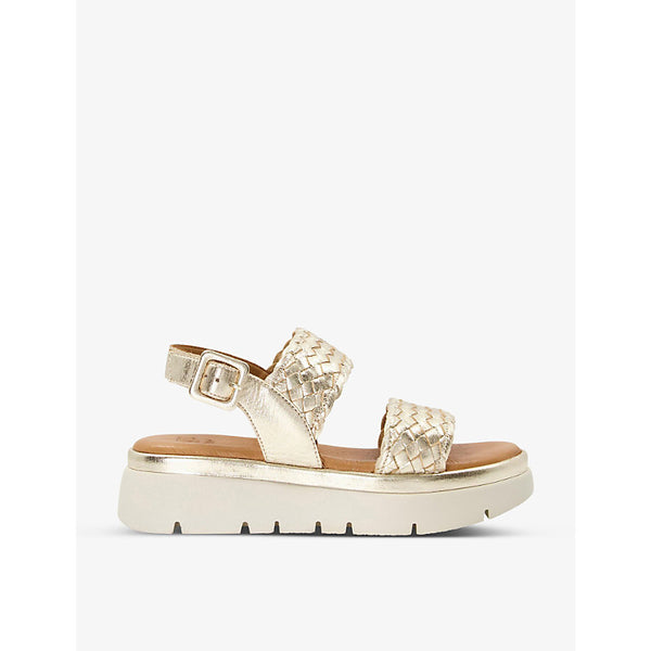 Dune Lorris woven-strap flatform leather sandals