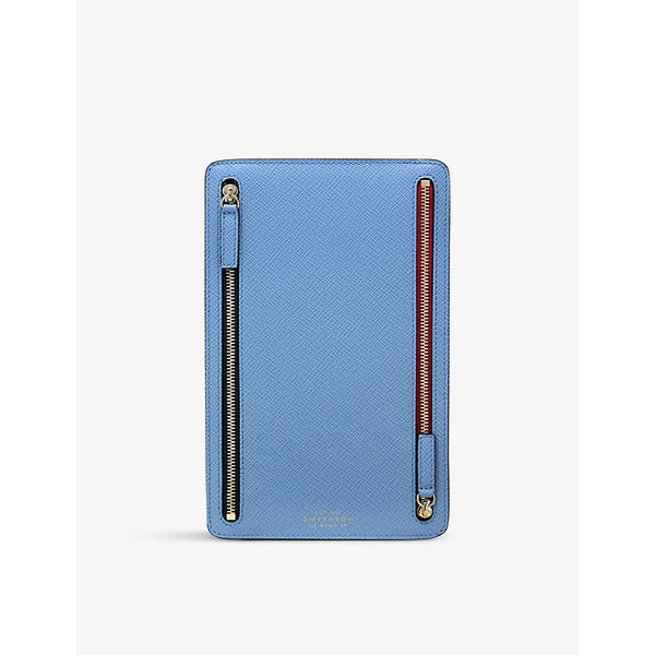 Smythson Panama multi-zip crossgrain leather currency case | Smythson