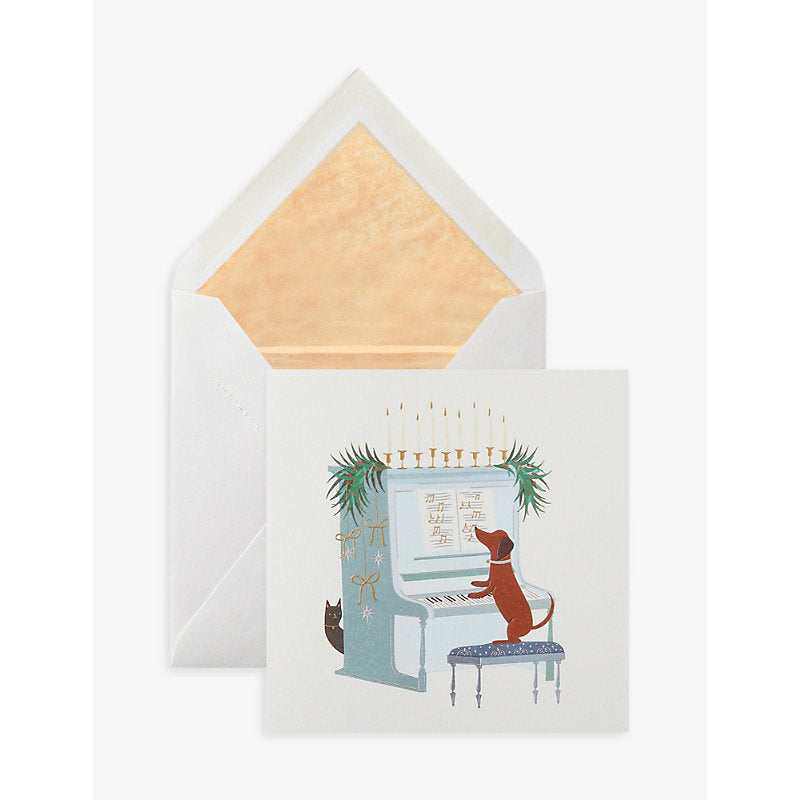 Smythson Dog Playing Piano Christmas cards pack of ten