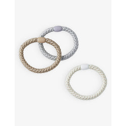 The White Company Elasticated woven pack of 3 hair bobbles