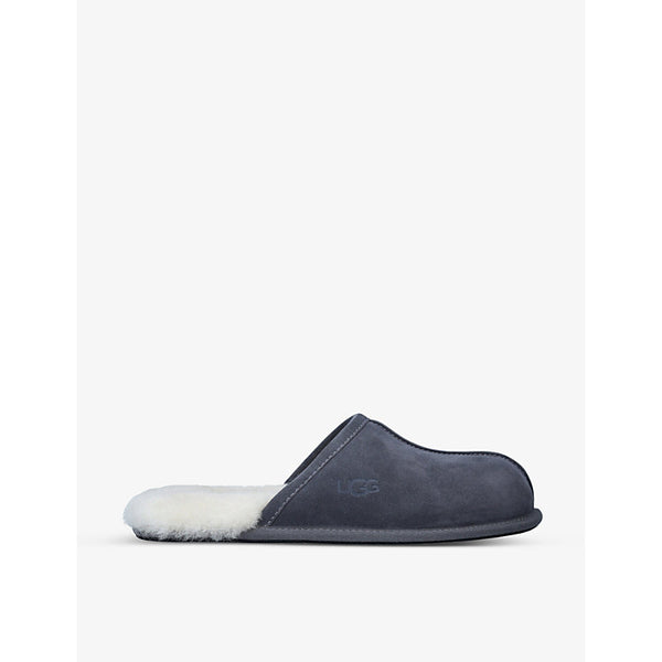  Ugg Scuff brand-embossed suede and shearling slippers