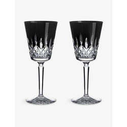 Waterford Lismore Black medium crystal goblets set of two