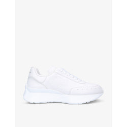  Alexander Mcqueen Women's Runner logo-embossed leather low-top trainers