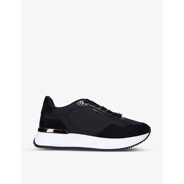  Carvela Flare chunky-soled mesh and suede low-top trainers